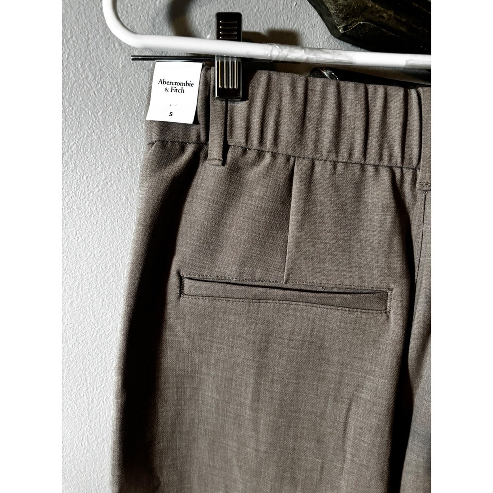 Abercrombie & Fitch Sloane Tailored Pleated Wide Leg Pants Taupe Brown Small NWT - Picture 8 of 11